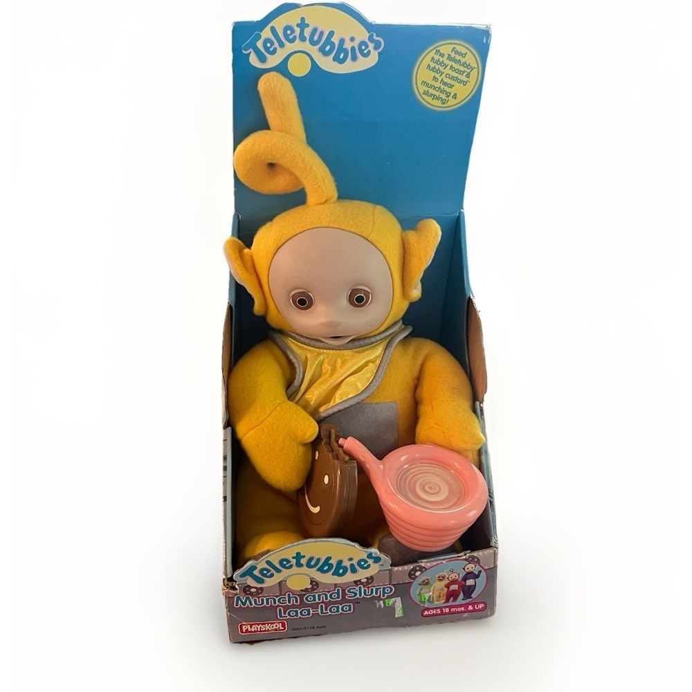 Playskool 1999 Teletubbies Laa-Laa Munch and Slurp Talking Plush Toy WORKS